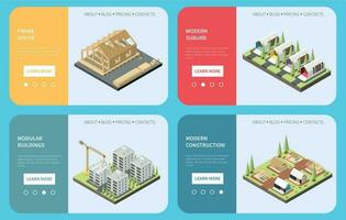 modular marco edificio isométrica vector