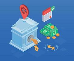 Mortgage Isometric Concept vector