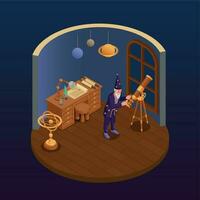 Ancient Science Isometric Concept vector