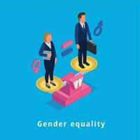 Isometric Gender Equality Concept vector