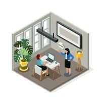 Bad Boss Isolated Isometric Composition vector