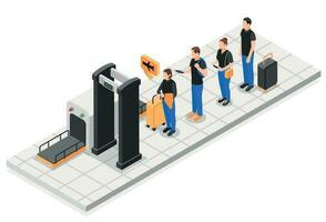 Queue Isometric Concept vector