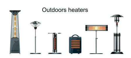 Outdoor Heaters Set vector