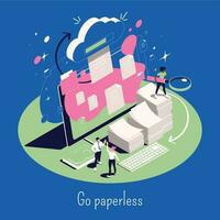 Go Paperless Concept vector