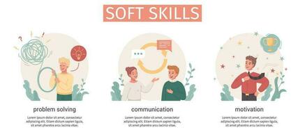 Soft Skills Flat Compositions vector