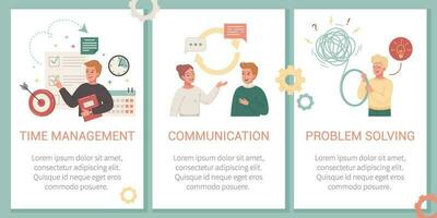 Soft Skills Posters Set vector