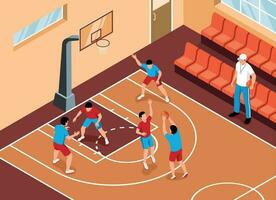 Isometric School Gym vector