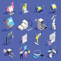 Go Paperless Icons Set vector