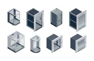 Passenger Elevator Isometric Set vector