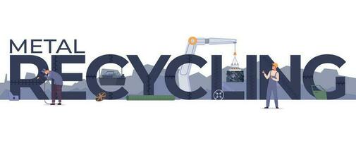 Metal Recycling Text Composition vector