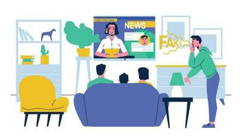 Fake News Broadcast Composition vector