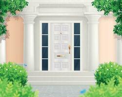 Traditional House Entrance Composition vector