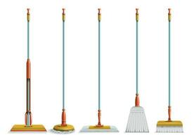 Mops And Brushes Set vector