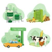 Biofuel Production 2x2 Green Compositions vector