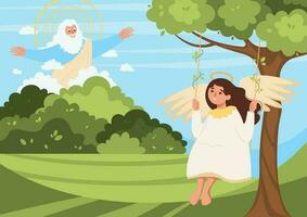 Paradise God Angel Composition vector