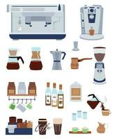 café esenciales icono conjunto vector