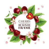 Cherry Round Frame Composition vector