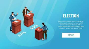 Isometric Elections Banner vector
