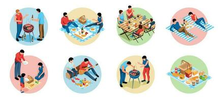 Isometric Barbecue Set vector