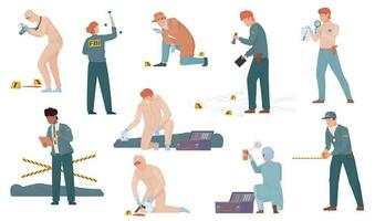 Crime Scene Compositions Set vector