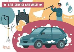 Self Car Wash Collage vector