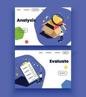 Analysis And Quality Evaluation Landing Pages vector