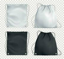 Drawstring Bag 2x2 Realistic Design Concept vector