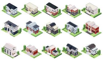 Classic Architecture Houses Set vector