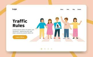 Kids Traffic Rules Website vector