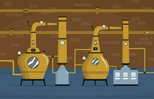 whisky destilación tanques composición vector