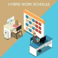 Hybrid Work Concept vector