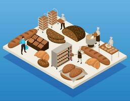 Bread Production Concept vector