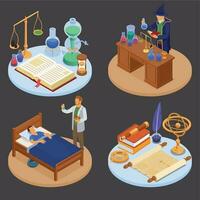 Ancient Science Concept Set vector