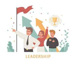 Leadership Cartoon Design Concept vector