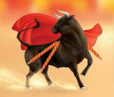 Color Bull Corrida Composition vector