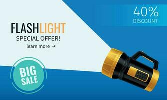 Big Sale Of Flashlights Realistic Banner vector