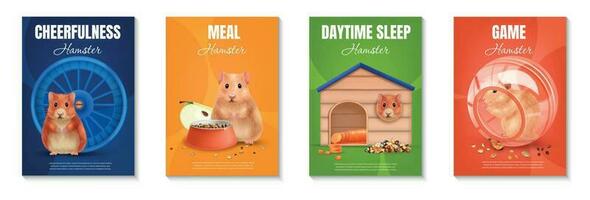 Realistic Hamster Poster vector