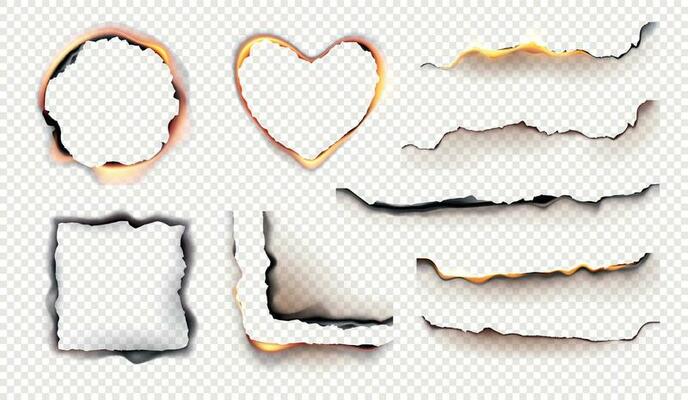 Burned Paper Holes Set