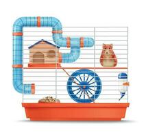 Realistic Hamster Cage vector