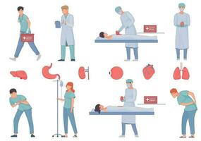 Organ Transplant Icon Set vector