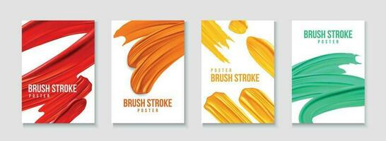 Brush Stroke Posters Set vector