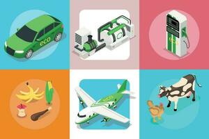 Biofuel Biogas Compositions Set vector