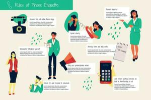 llamada yo teléfono plano infografía vector