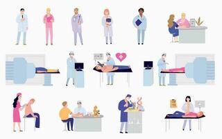 Medical Examination Flat Compositions vector