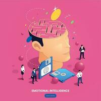 Emotional Intelligence Isometric Background vector