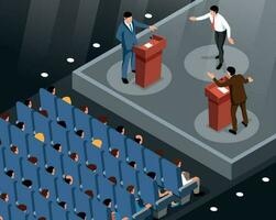 Isometric Debate Illustration vector