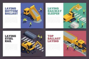 Railroad Construction Horizontal Banners vector