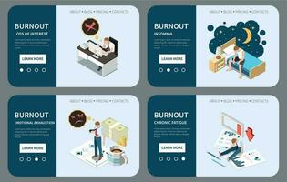 Professional Burnout Syndrome Isometric vector
