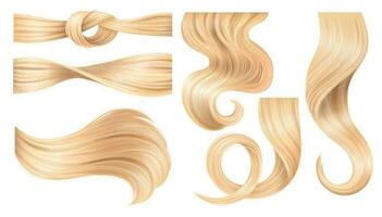 Hair Curls Realistic Set vector