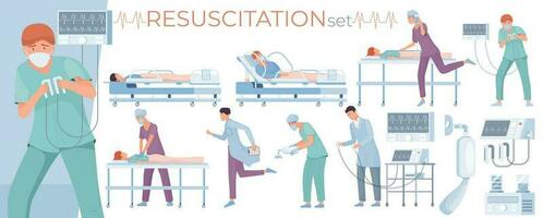 Intensive Care Resuscitation Set vector